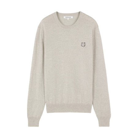 [MAISON KITSUNE]BOLD FOX HEAD PATCH REGULAR JUMPER/LIGHT GRAY(MM00815KT1036)