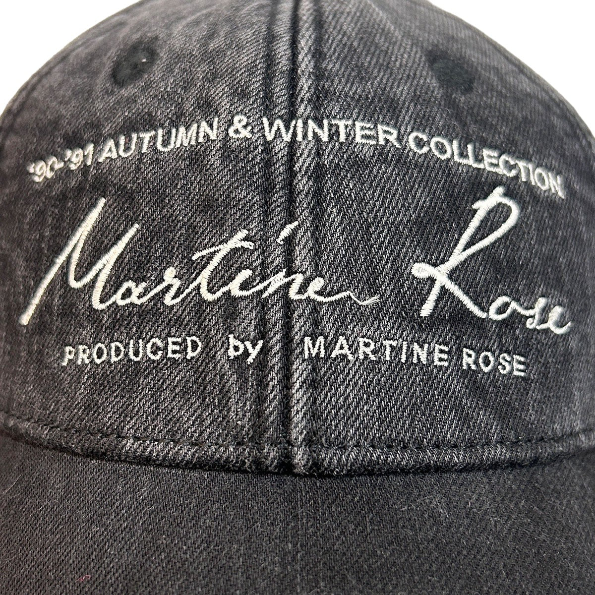 ウォッシュドブラックMARTINE ROSE SIGNATURE CAP