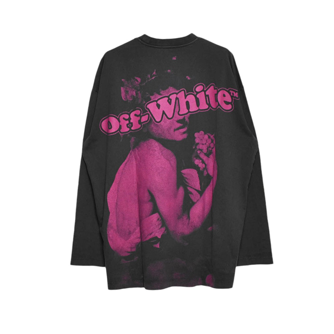 [Off-White]PINK BACCHUS WIDE L/S TEE/BLACK/PINK(OMAF24-RTW0072)