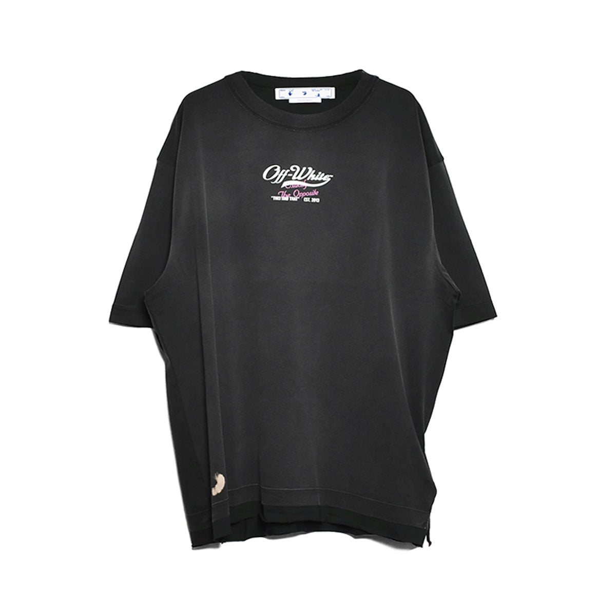 Off-White]WAVE OFF RAW OVER SKATE S/S TEE/BLACK(OMAS23-RTW0054