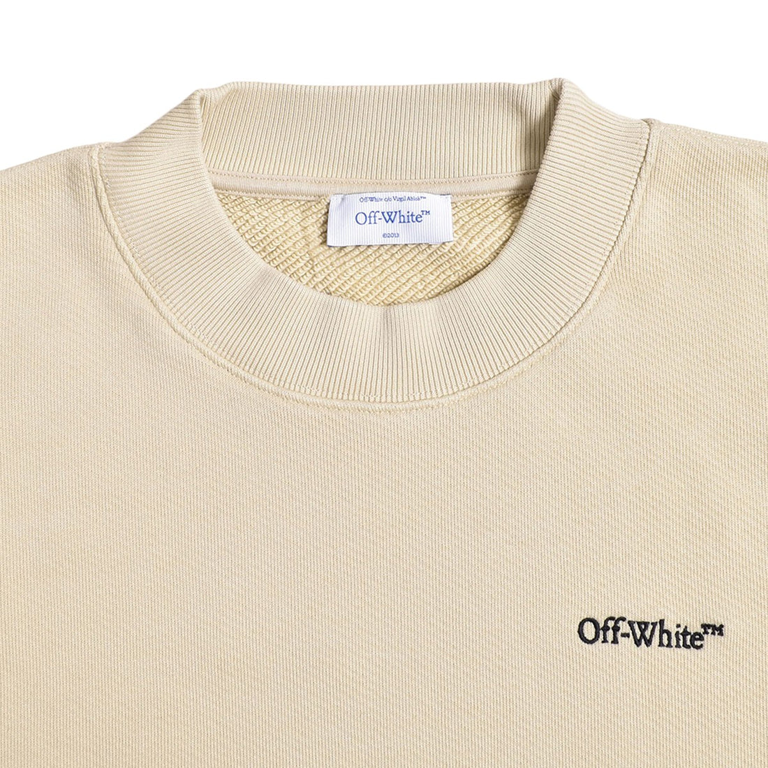 [Off-White]PIXEL DIAG SKATE CREWNECK/BROWN RICE(OMBF24-RTW0087)