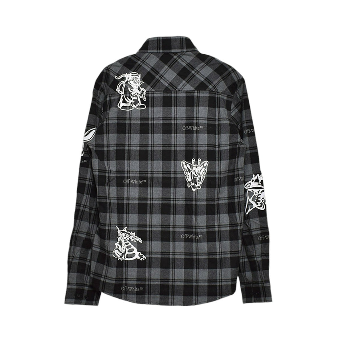 [Off-White]CHARACTER CHECK FLANN SHIRT/BLACK/WHITE(OMGF24-RTW0278)