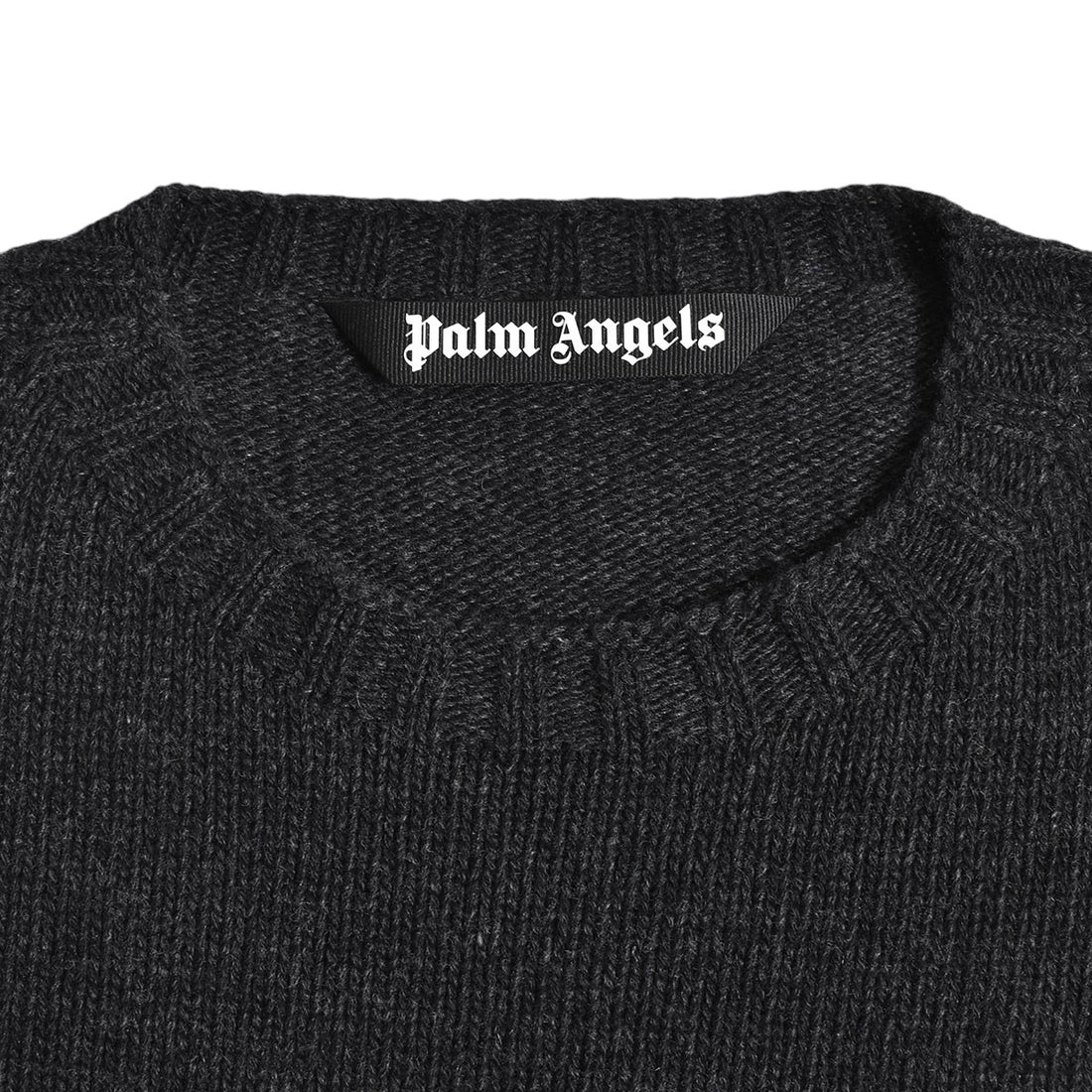 [Palm Angels]CURVED LOGO SWEATER/DARK GRAY(PMHF24-182)