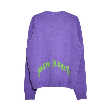 [Palm Angels]CURVED LOGO SWEATER/PURPLE(PMHF24-183)