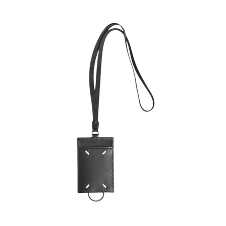 [Maison Margiela]CARD HOLDER WITH KEY RING AND LACE/BLACK(SA1TZ0002-P5427)