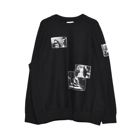 【TAKAHIRO MIYASHITA TheSoloIst】oversized crew neck sweat shirt./BLACK(sc.0013AW24)