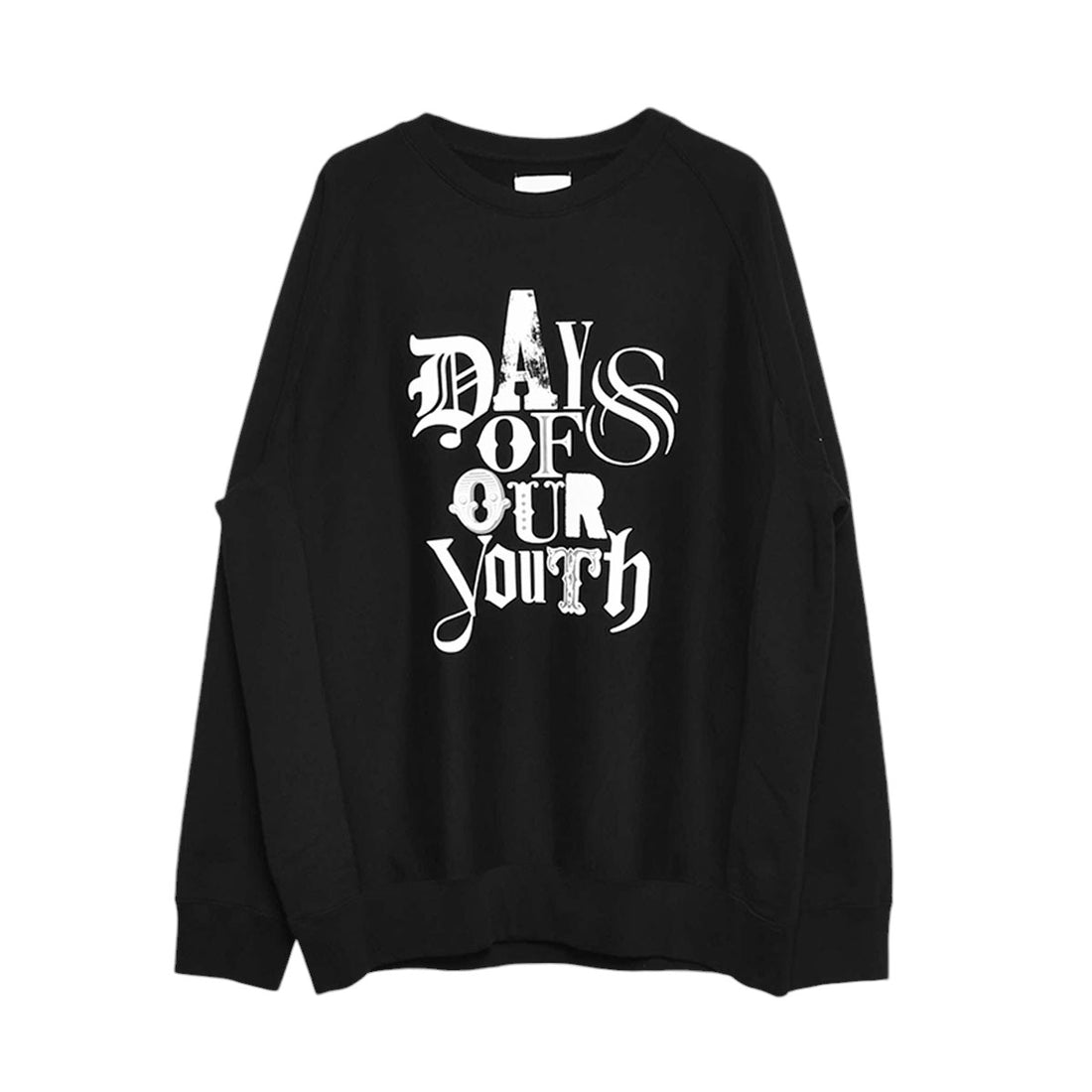 【TAKAHIRO MIYASHITA TheSoloIst】oversized crew neck sweat shirt. (days of our youth color)/BLACK(sc.0022bAW24)