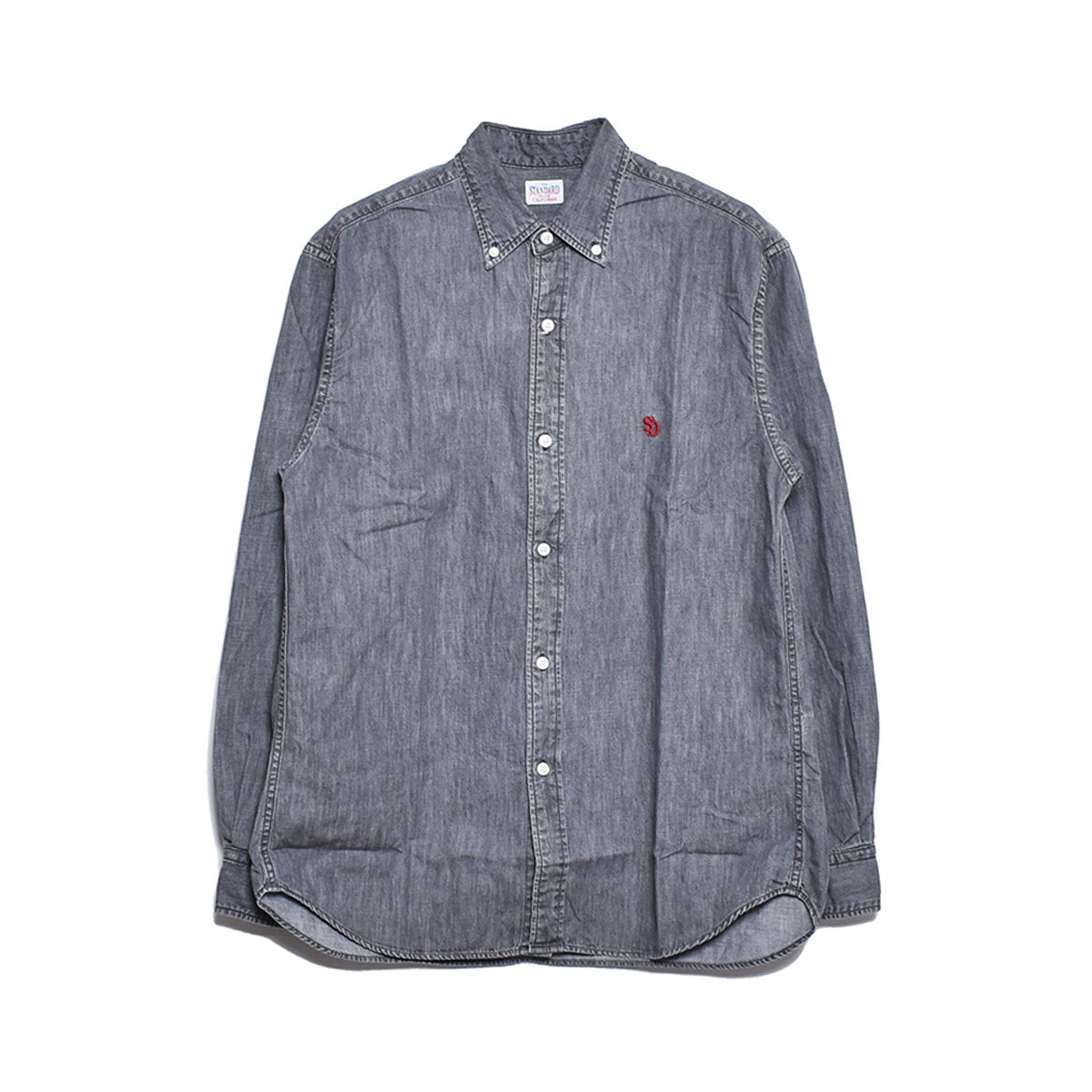 STANDARD CALIFORNIA]SD Denim Button-Down Shirt Vintage Wash/BLACK