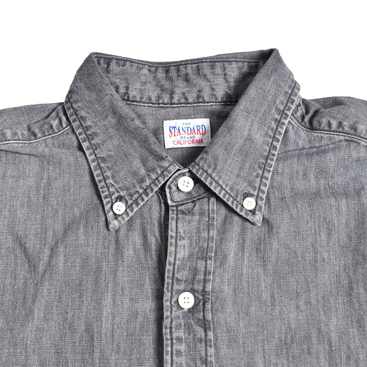 STANDARD CALIFORNIA]SD Denim Button-Down Shirt Vintage Wash/BLACK