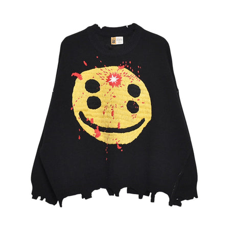 [SAINT Mxxxxxx]CP_CREW KNT/SMILE/BLACK(SM-YS1-0000-C07)