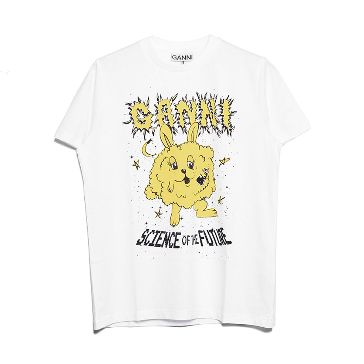 [GANNI]Basic Jersey Yellow Bunny Relaxed T-Shirt/WHITE(T3637)