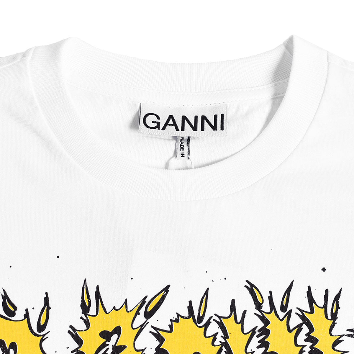 GANNI]Basic Jersey Yellow Bunny Relaxed T-Shirt/WHITE(T3637