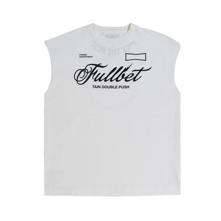 [TAIN DOUBLE PUSH]FULL BET NO SLEEVE T-SHIRTS/WHITE(T511-NT105)