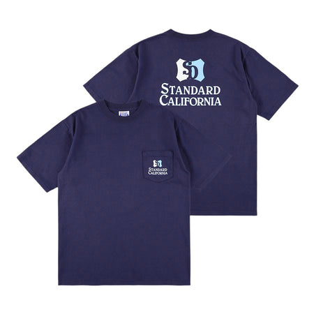 [STANDARD CALIFORNIA]SD Heavyweight Shield Logo Pocket T/NAVY(TSOTE090)