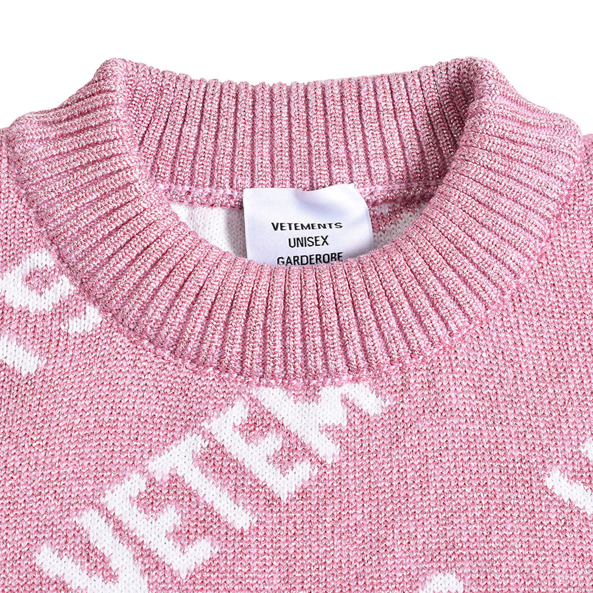 VETEMENTS]LUREX MONOGRAM SWEATER/PINK/WHITE(UE54KN220) – R&Co.