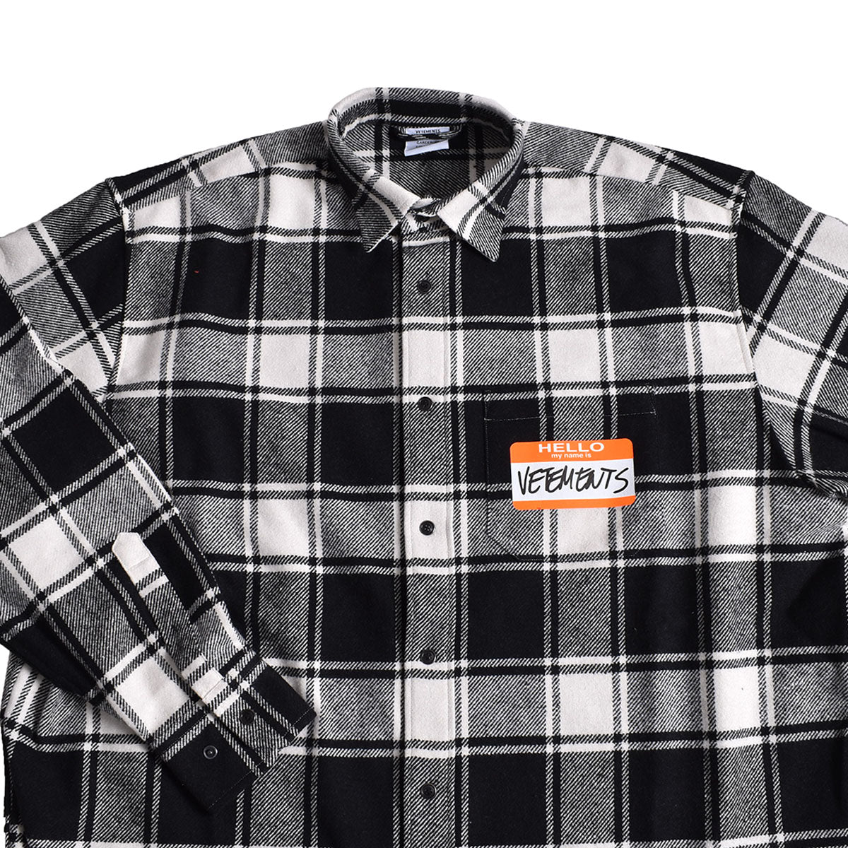 VETEMENTS]MY NAME IS VETEMENTS FLANNEL SHIRT/WHITE(UE54SH420) – R&Co.