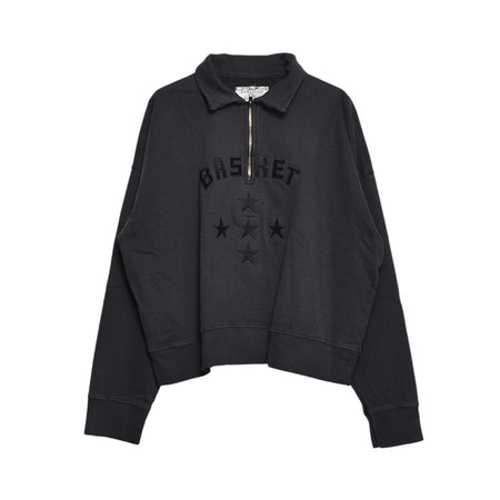 [BASKETCASE GALLERY]SPELLOUT quarter zip/V.BLACK