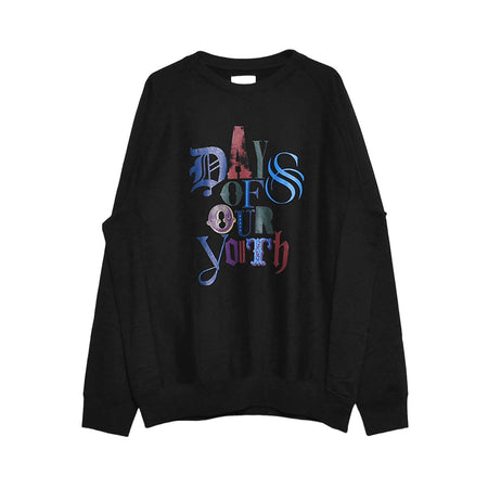 【TAKAHIRO MIYASHITA TheSoloIst】oversized crew neck sweat shirt. (days of our youth color)/BLACK(sc.0022aAW24)