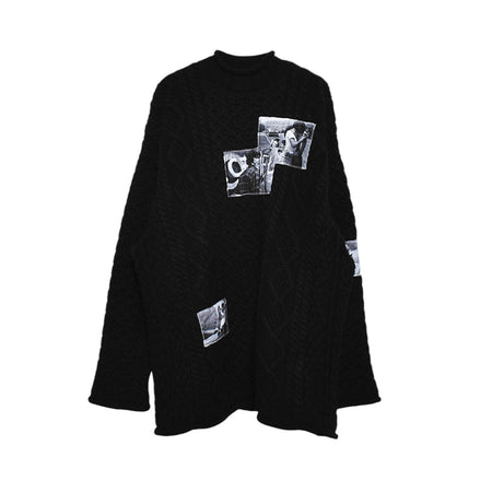 【TAKAHIRO MIYASHITA TheSoloIst】roll neck huge fishermans sweater /BLACK(sk.0003AW24)