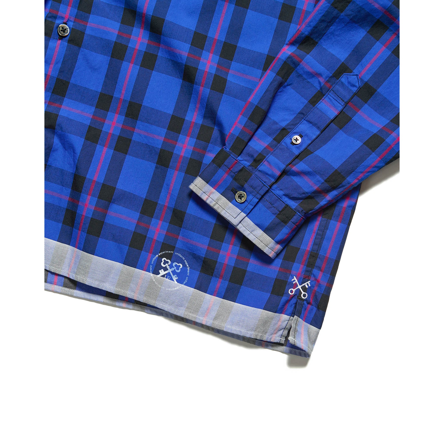 【SEQUEL】LINE CHECK SHIRT BLUE × BLACKシャツ