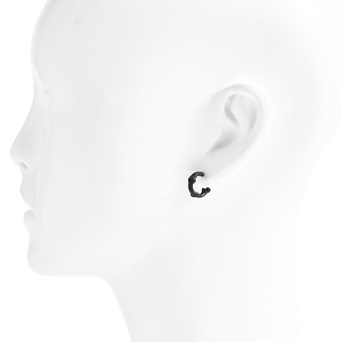 TAKAHIRO MIYASHITA TheSoloIst]bone shaped earrings.-S- (9mm)/BLACK 