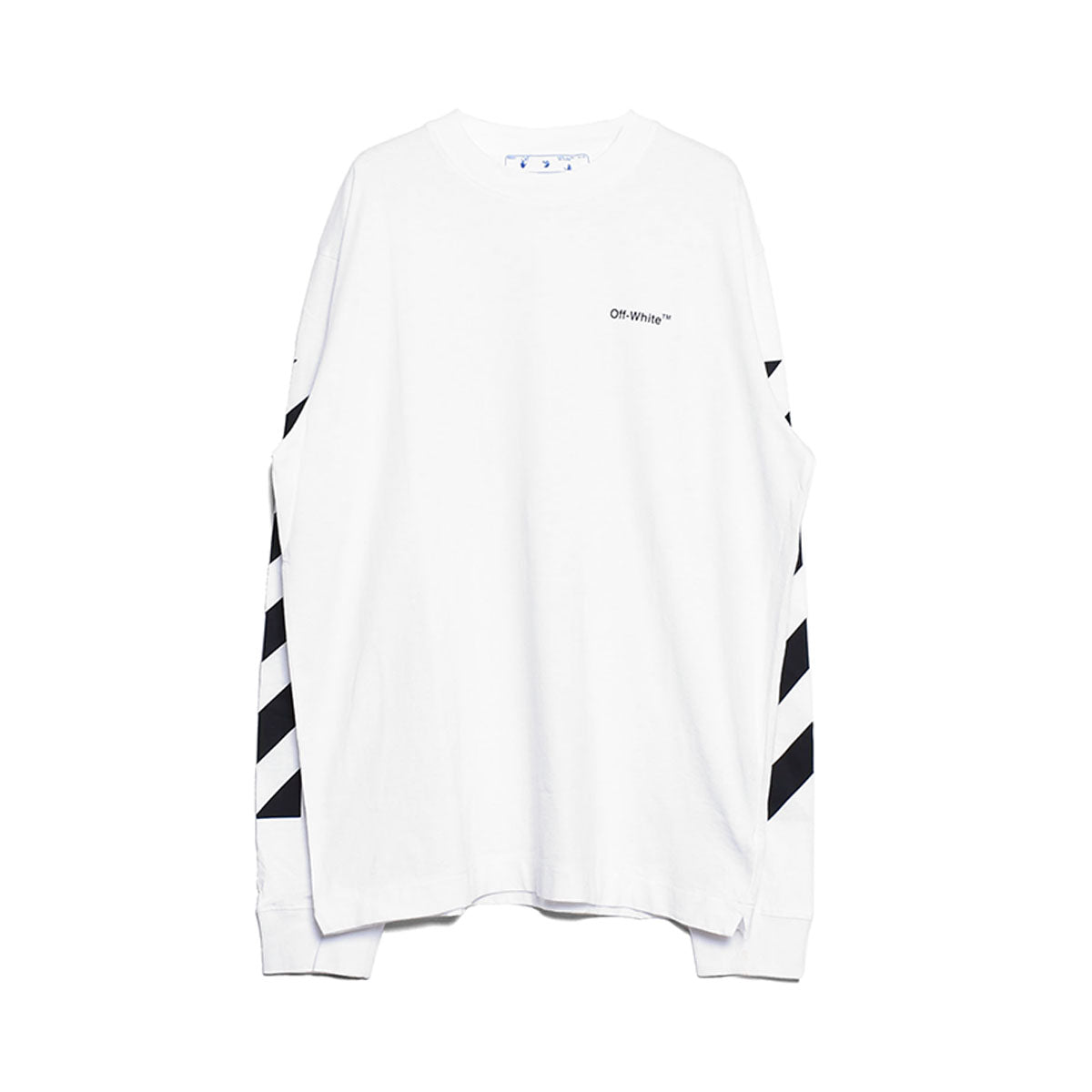 Off-White]DIAG HELVETICA SKATE L/S TEE/WHITE/BLACK(OMAR23-RTW0037