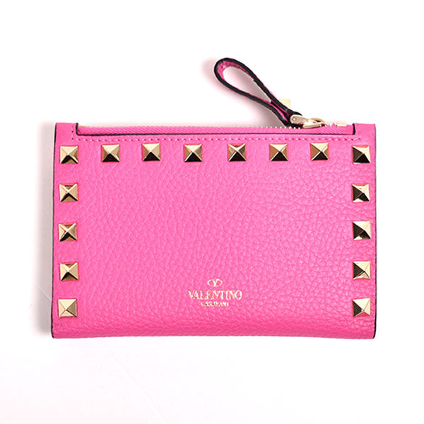 COIN PURSE CARD CASE ROCKSTUD VITELL PINK 1W0P0605VSH R Co