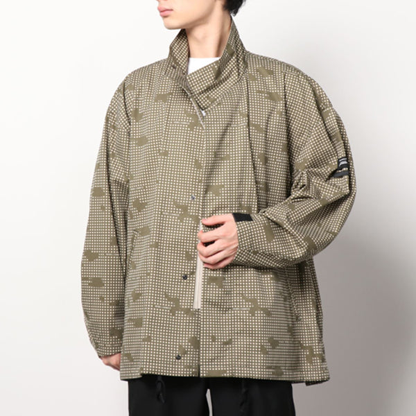 STAND COLLAR BLOUSON/KHAKI CHECK(2212-BL02-003) – R&Co.