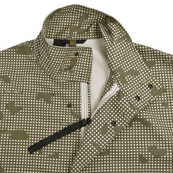 STAND COLLAR BLOUSON/KHAKI CHECK(2212-BL02-003) – R&Co.