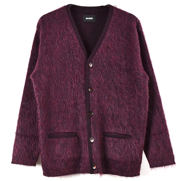 MOHAIR CARDIGAN/BURGUNDY MIX – R&Co.