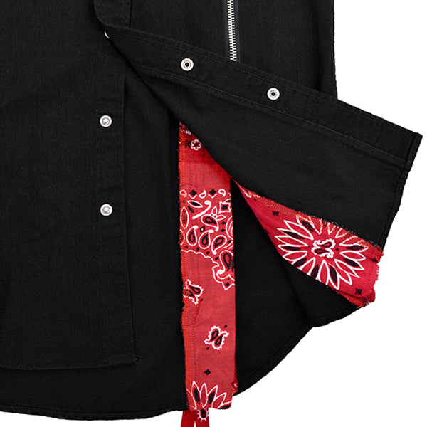 OLD PARK × MINEDENIM Bandana Zip Denim SH/BLACK/RED PATTERN(MND