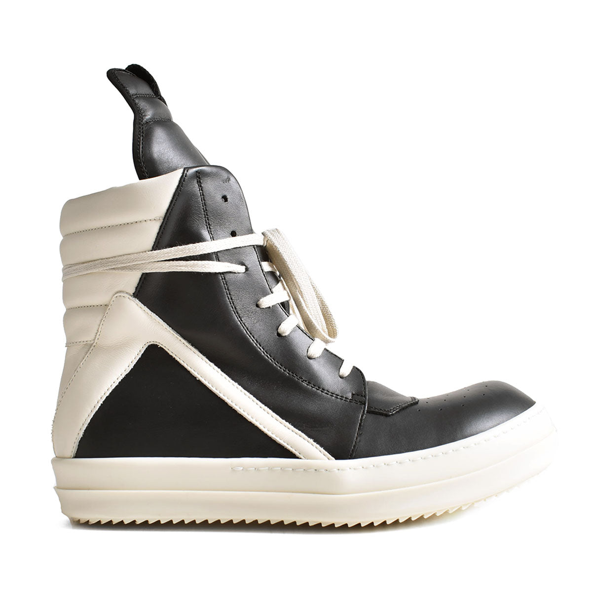 Rick Owens SCARPE IN PELLE GEOBASKET BLACK RU01C4894LPO
