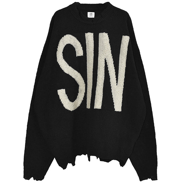 SAINT MICHAEL◇WOOL SWEATER SIN/SM-A21-0000-039/サイズL/ウール