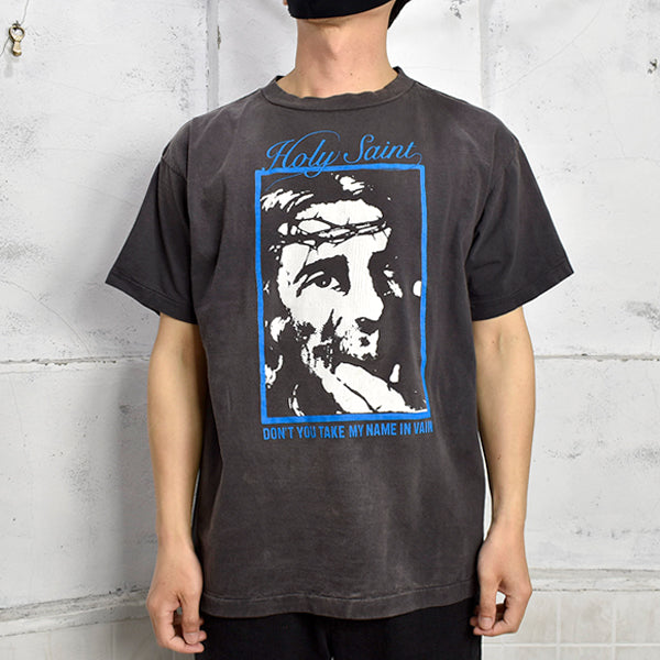 SS TEE/HOLY SAINT/BLACK(SM-S22-0000-015) – Ru0026Co.