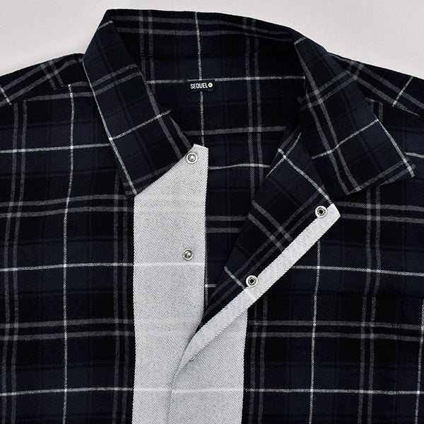 LINE CHECK SHIRT/NAVY/BLACK(SQ-22SS-SH-02) – R&Co.