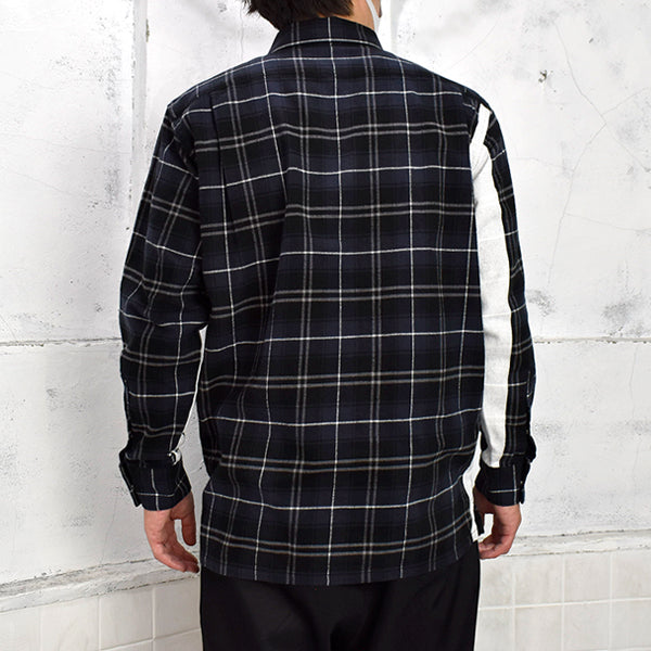 LINE CHECK SHIRT/NAVY/BLACK(SQ-22SS-SH-02) – R&Co.