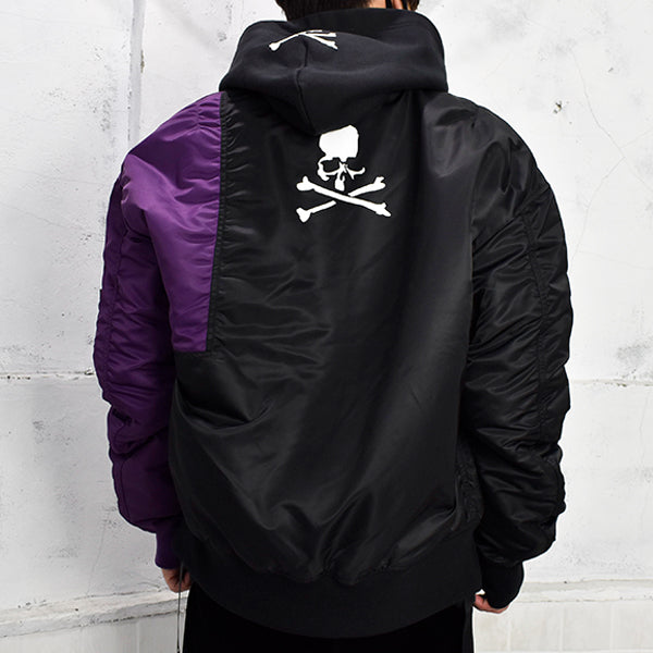 xC2H4 Bomber Jacket made by ALPHA INDUSTRIES/BLACK/PURPLE(TA1435 ...
