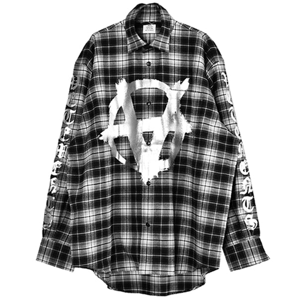 DOUBLE ANARCHY LOGO FLANNEL SHIRT/BLACK(UA53SH750)